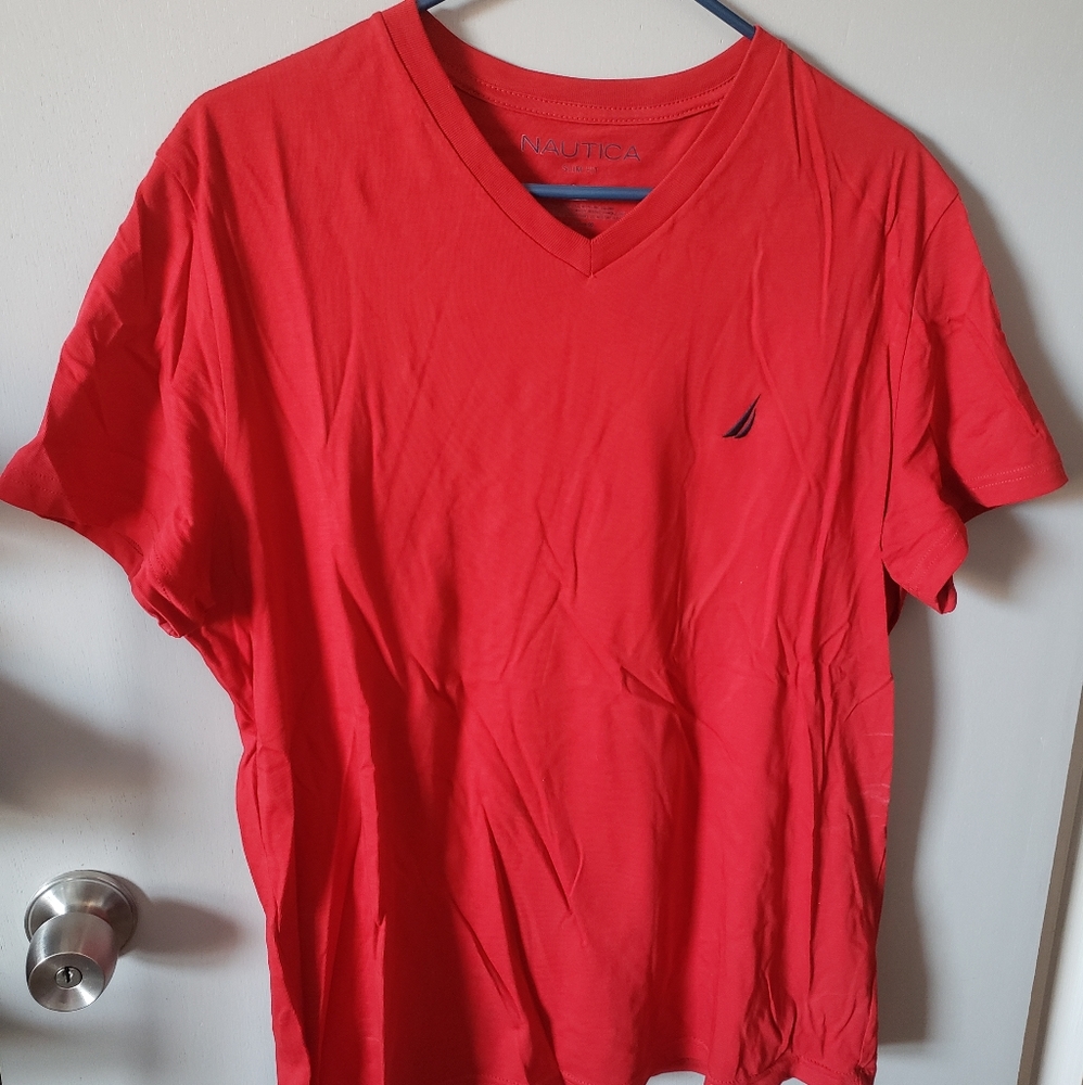 Nautica Men's T-Shirt - Medium - Red